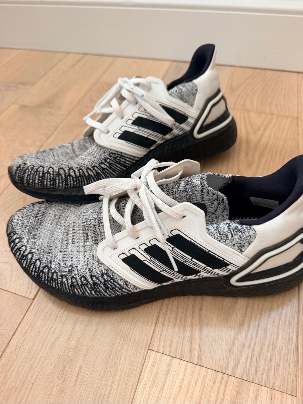 adidas Men’s Ultraboost Black & White Knit Running Sneakers